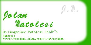 jolan matolcsi business card